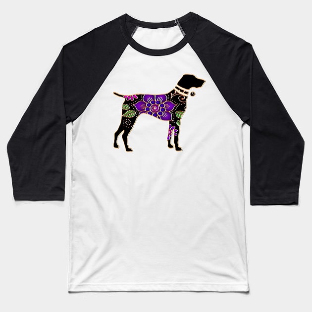 Floral Retriever Baseball T-Shirt by m2inspiration